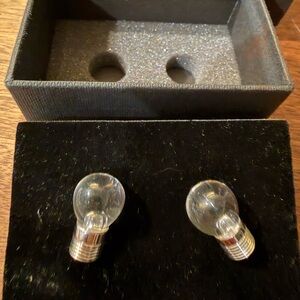 Clear, light bulb men’s cufflinks, fun unique gift for a dress shirt/ tuxedo